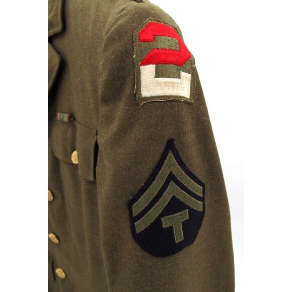 WWII US Army Air Corp Wool Jacket Olive 9th Army Utah Beach Northeast Europe 35L - Picture 5 of 15